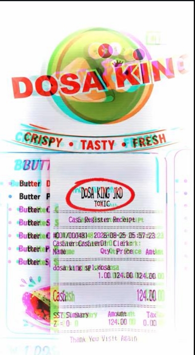 Dosa King Live Billing Receipt Proof